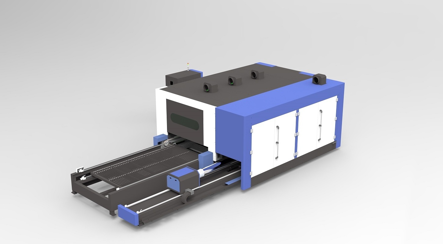 smoothly cutting enclosed double auto change table with rotary 1kw 1.5kw stainless metal fiber laser cutting machine 3015