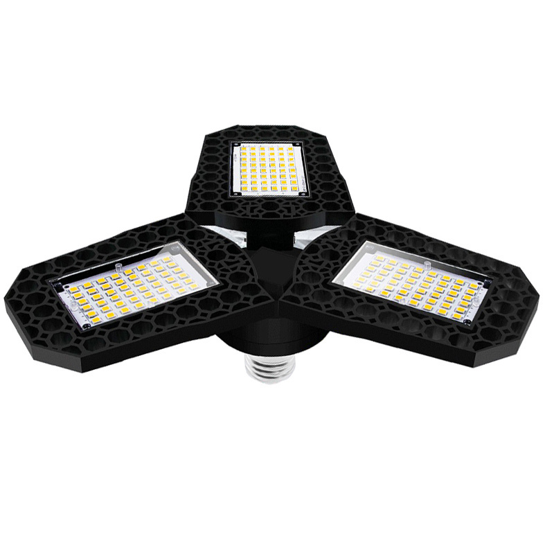 Deformable Led Garage Lights Super Bright Garage Light Ceiling Led E27 With 3 Adjustable Aluminium Panels