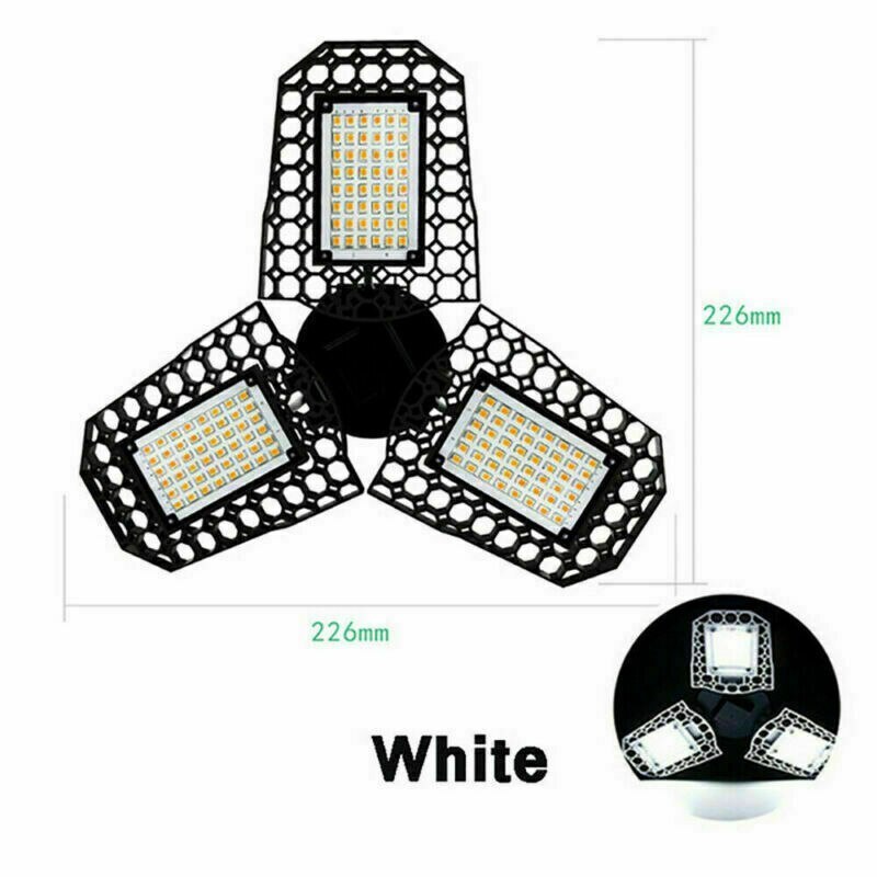 Deformable Led Garage Lights Super Bright Garage Light Ceiling Led E27 With 3 Adjustable Aluminium Panels