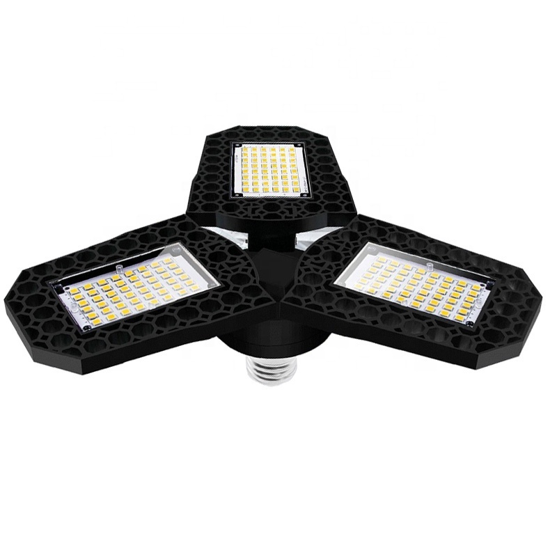 2021 New 40w 60W 80W Deformable Led Garage Gas Station Canopy Motion Activated Light With 3 Adjustable Panels