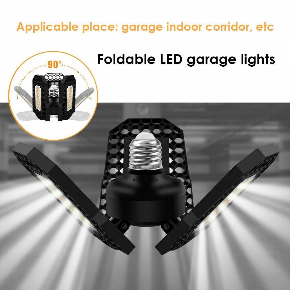 2021 New 40w 60W 80W Deformable Led Garage Gas Station Canopy Motion Activated Light With 3 Adjustable Panels