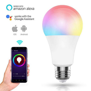 Zigbee WIFI LED bulb RGB+white Multi color changing APP phone control smart wifi led bulb Amazon alexa voice control