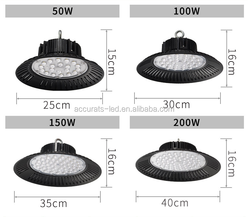 50W 100W 150W 200W LED High Bay Light Factory Light Cheap LED UFO Lamp For Warehouse Ceiling Workshop Garage Industrial Lighting