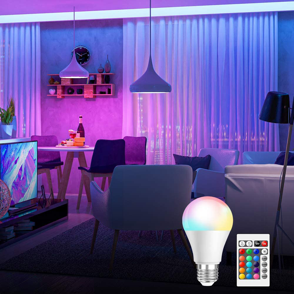 Smart Led Color Light Bulb Remote Dimming Colorful Light Bulb