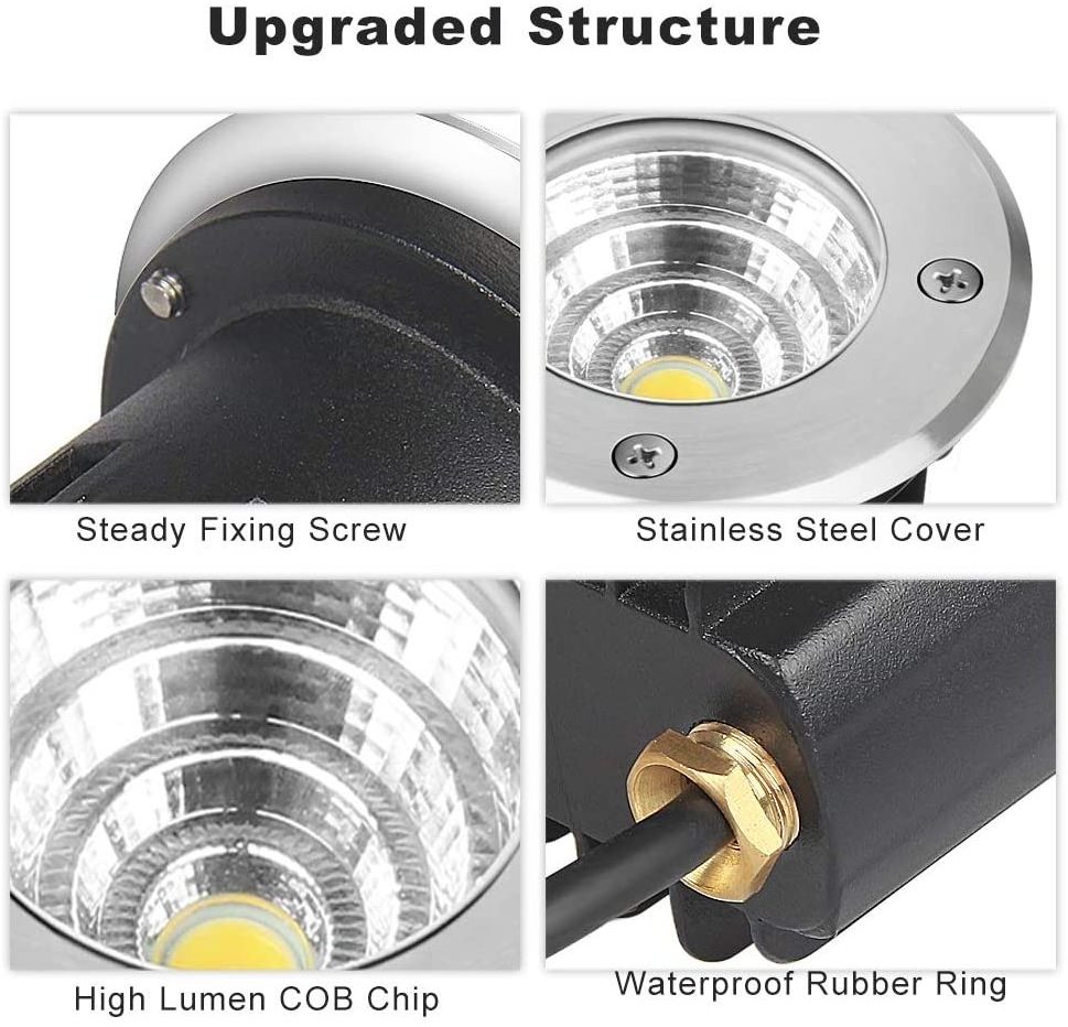 Mini Cob Led Underground Light Lamps Outdoor Buried Recessed Floor Lamp Waterproof Ip65 Landscape Stair Lighting