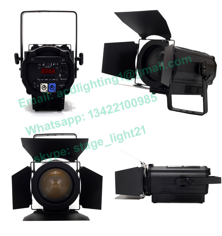 Popular 2019 hot high power 300w white color 5600k studio fresnel dmx zoom 15-50degree led cob theater spot light