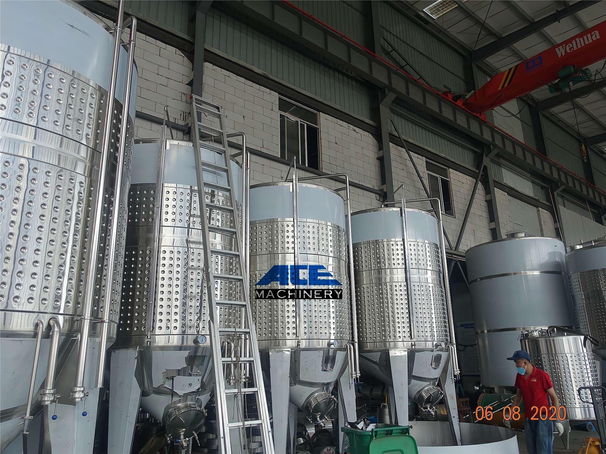 5000L Wine Fermentation Tank Stainless Steel Fermenters For Red Winemaking