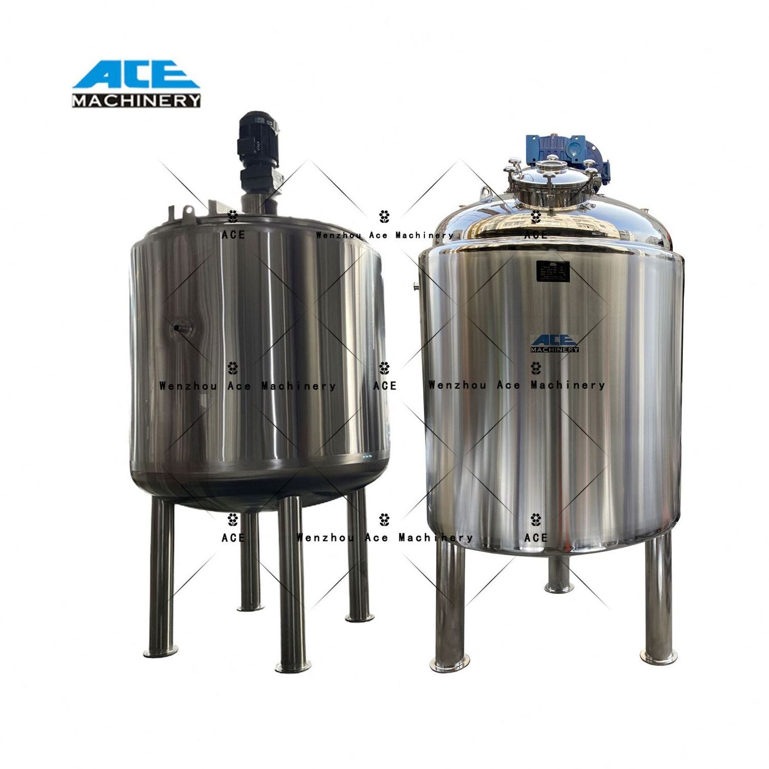 100L - 2000L Small High Shear Mixer Tank Stainless Steel Mixing Tank With Top Agitator