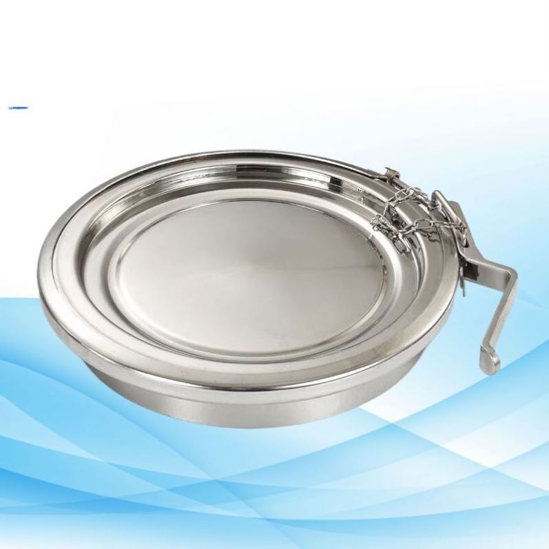 Stainless Steel Pressure Round Manhole Cover With Sight Glass For Spirts Processing Machine