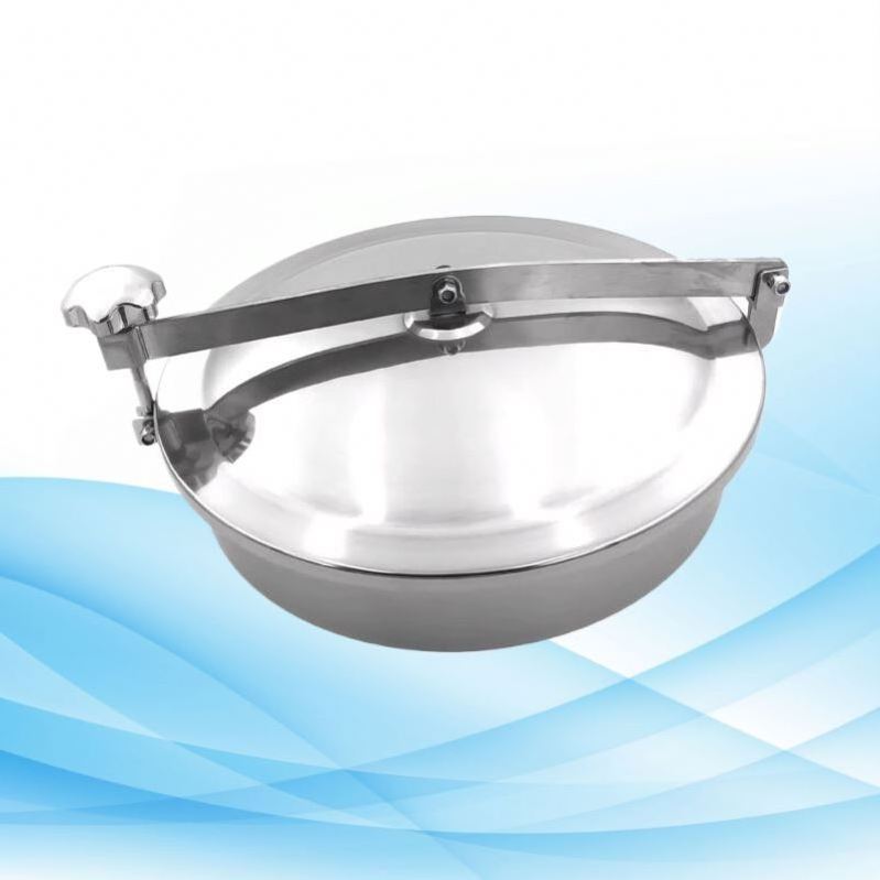 Stainless Steel Pressure Round Manhole Cover With Sight Glass For Spirts Processing Machine