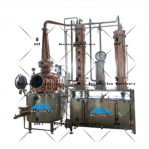 Best Price Distillation 300L 500L 600L Vodka, Whiskey, Gin Copper Moonshine Still