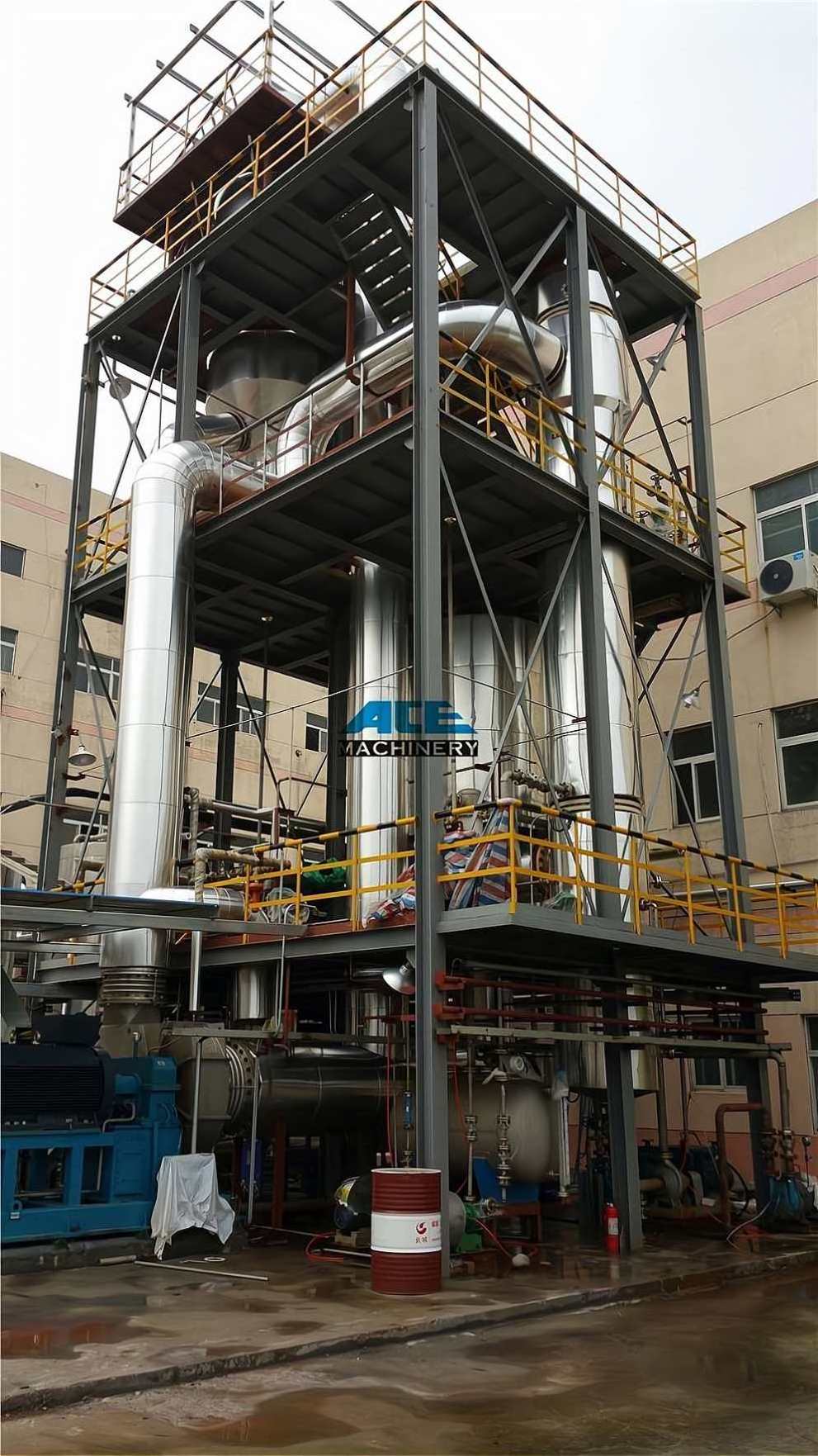 Mvr For Salt Making Machine From Seawater Waste Treatment Wiped Film Evaporator