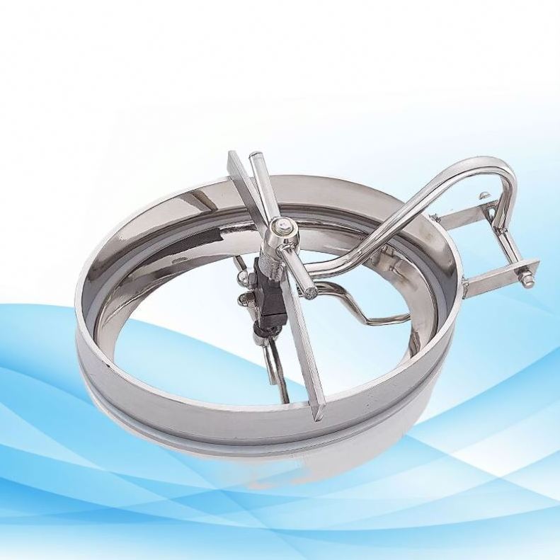 Stainless Steel Pressure Round Manhole Cover With Sight Glass For Spirts Processing Machine