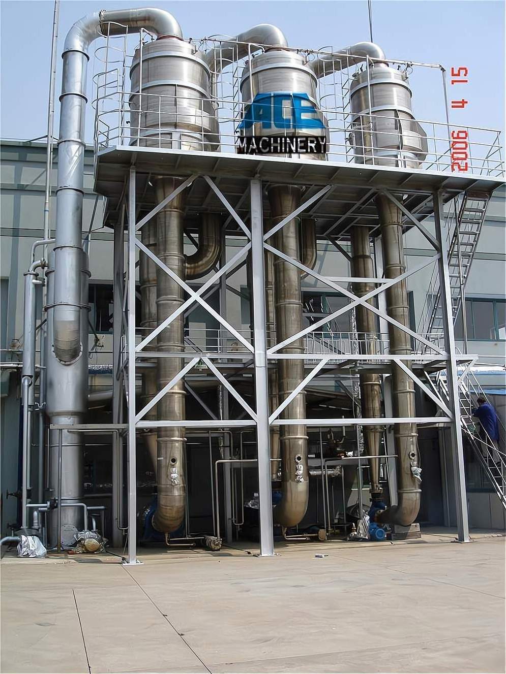 Mvr For Salt Making Machine From Seawater Waste Treatment Wiped Film Evaporator