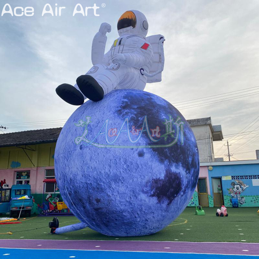 Custom Inflatable Astronaut and Moon Model and Giant Planets Mockup for Event Decoration or Attractions