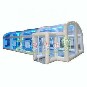 Custom PVC Inflatable Transparent Tent Inflatable Clear Tunnel Tent with LED Lights for Party or Business Rental