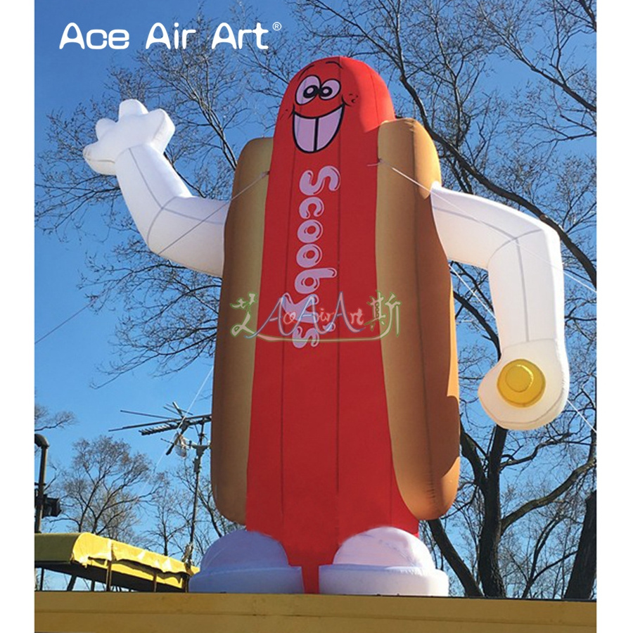 Inflatable Hot Dog Model Advertising Fried Food Model Cartoon Hot Dog For Burger Shop Decoration Or Promotion