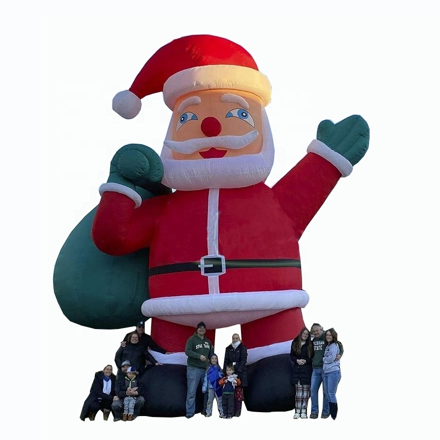 Giant Inflatable Santa Claus with Led Lights for Christmas Decoration or Advertising Promotion