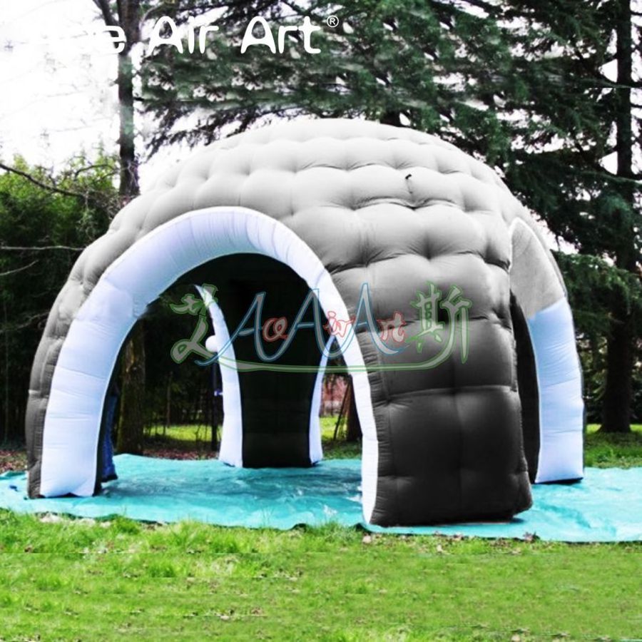 7m Diameter Black Inflatable Garage Cover Portable Canopy Igloo Dome Car Parking Tent for Motor Exhibitions