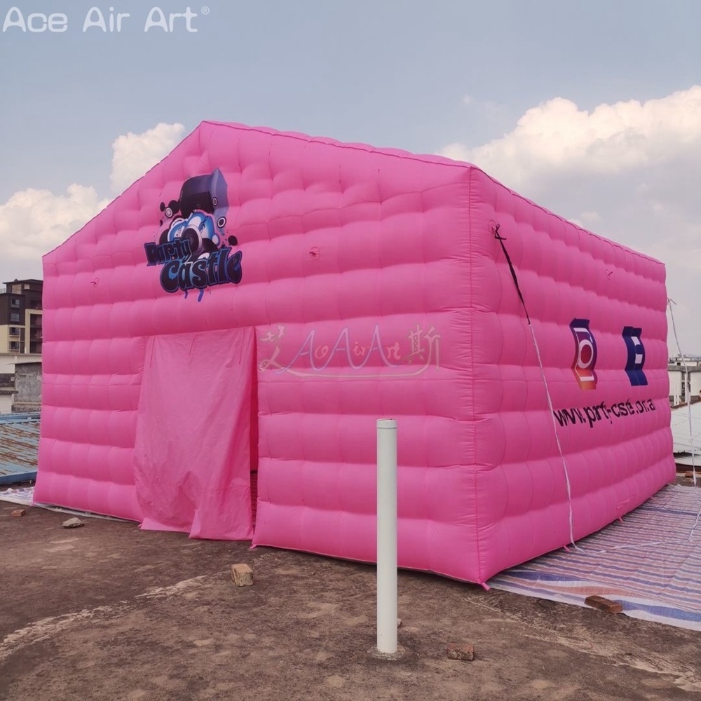 6x6x3.6mH or Customized Inflatable Nightclub Tent Pink Party Shed for Exhibition/Anniversary Celebration or Outdoor Advertising