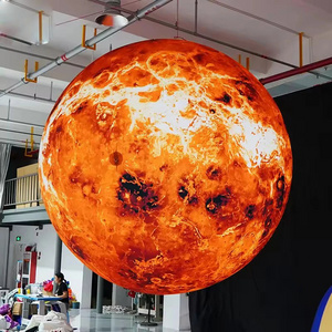 50cm-600cm Giant Mars Inflatable Planet Balloons With Led Light Pvc Sealed Inflatable Mars Balls Solar System Globes For Event