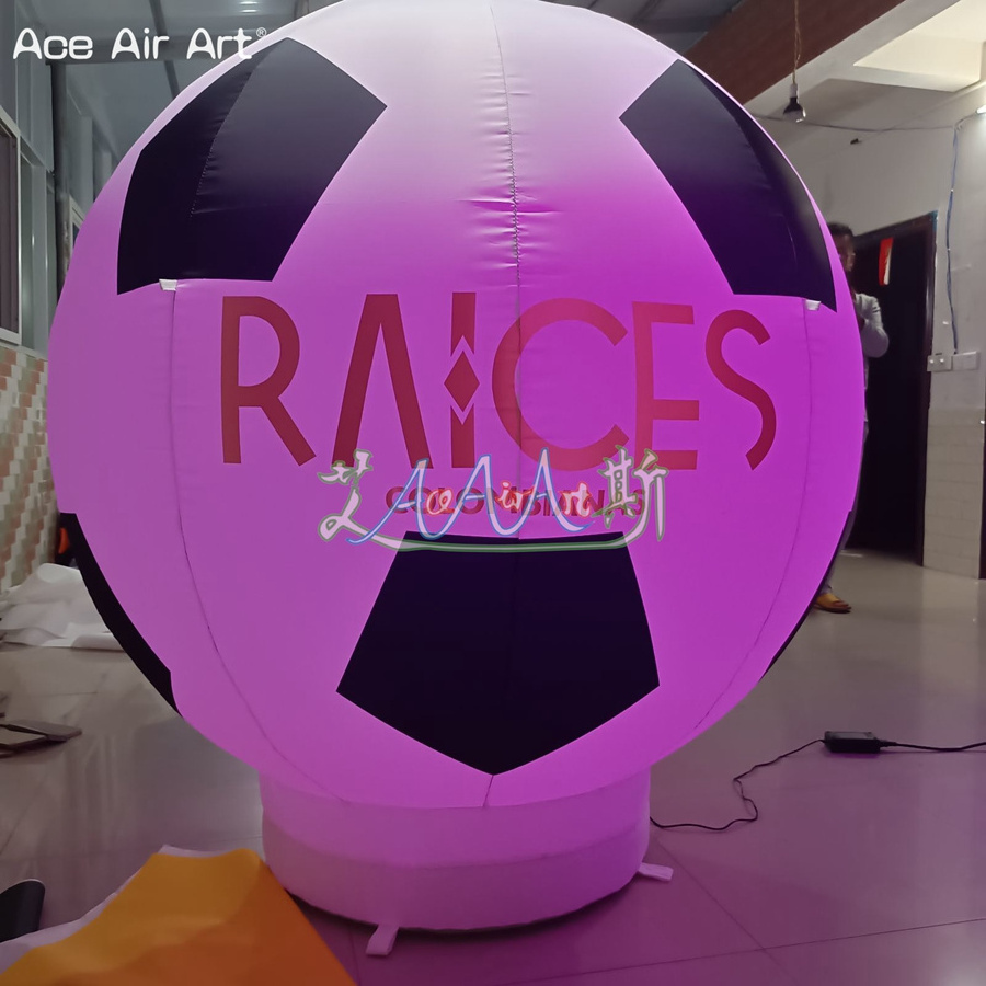 Giant Custom Inflatable Soccer Ball Model Inflatable Football With Led Light For Promotion