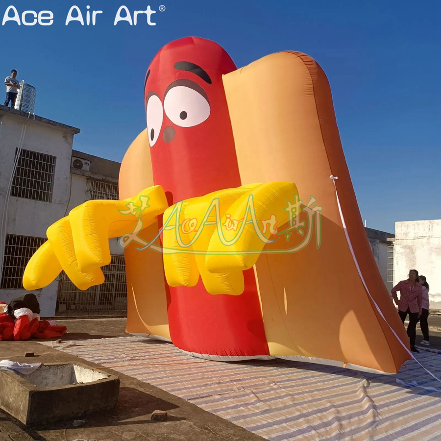 Inflatable Hot Dog Cartoon Model for Event Decoration or Restaurant Advertising