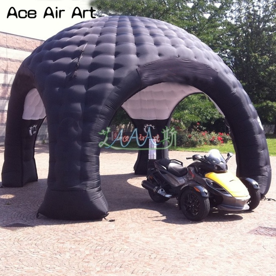 7m Diameter Black Inflatable Garage Cover Portable Canopy Igloo Dome Car Parking Tent for Motor Exhibitions