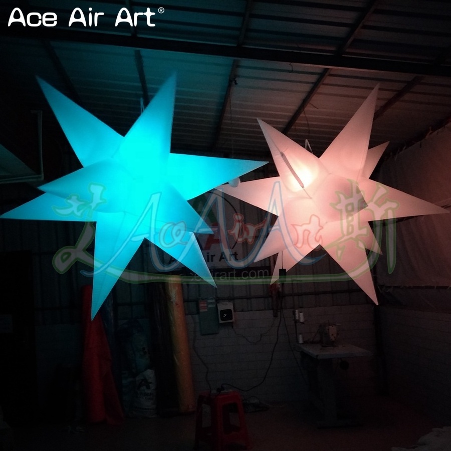 Door to Door LED Ceiling Inflatable Stars Event Balloon Glowing for Bar Club Musical Decoration