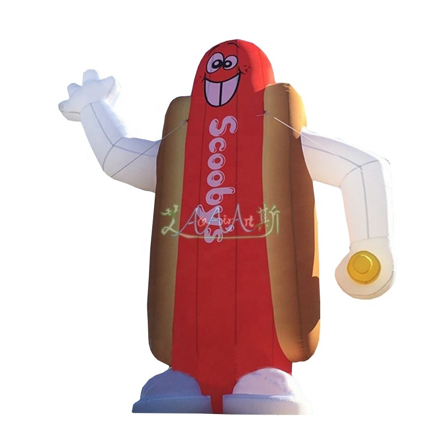 Inflatable Hot Dog Model Advertising Fried Food Model Cartoon Hot Dog For Burger Shop Decoration Or Promotion