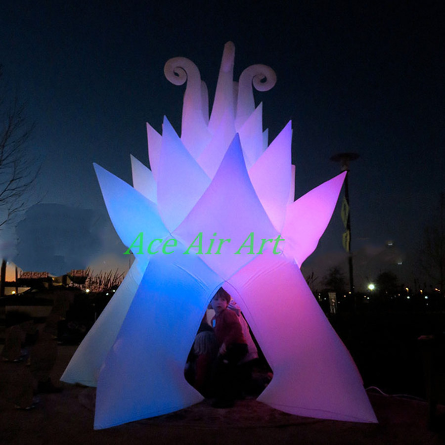 Beautiful Glowing Campfire Shape Flower Model  for Lawn Party Inflatable Lighting Decoration