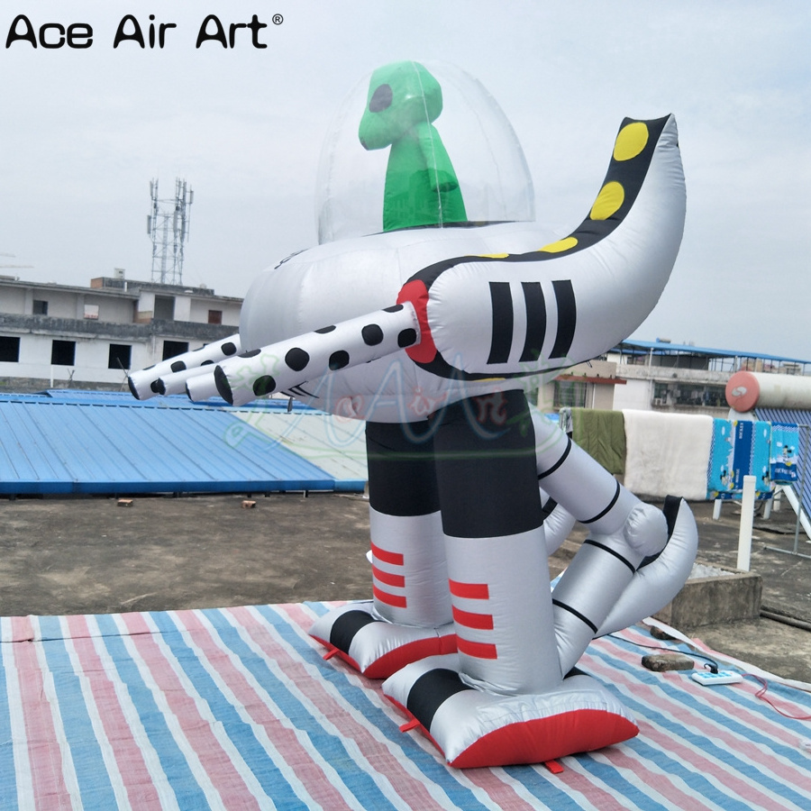 Giant Inflatable alien robot model inflatable LED UFO with two legs for decoration Event Advertising