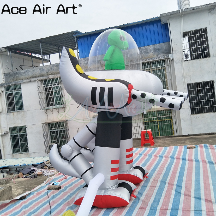 Giant Inflatable alien robot model inflatable LED UFO with two legs for decoration Event Advertising