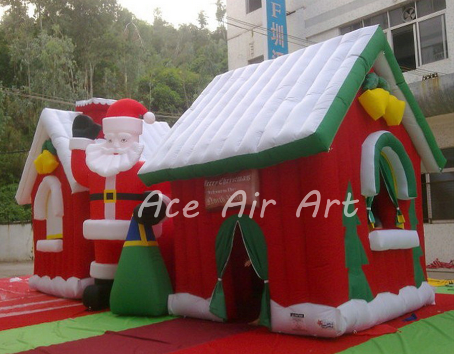 Christmas decoration Commercial use outdoor Inflatable Xmas Santa Grotto