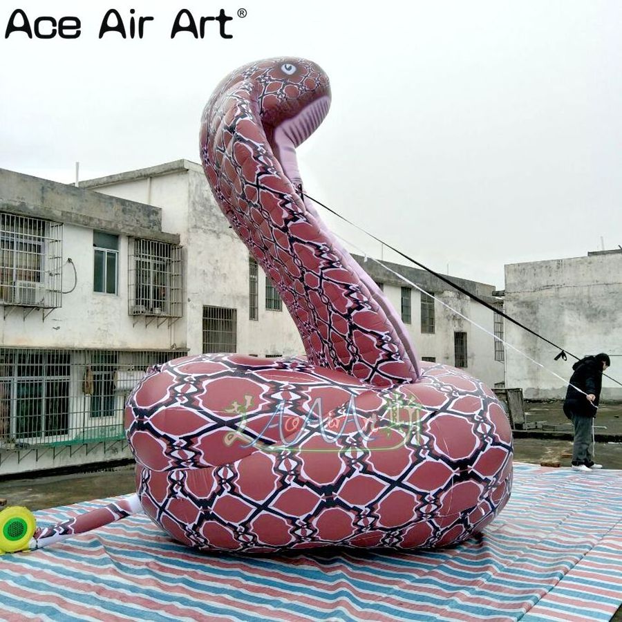 Real Giant Inflatable Snake Coiled Cobras Model for Zoo Display or Event Advertising