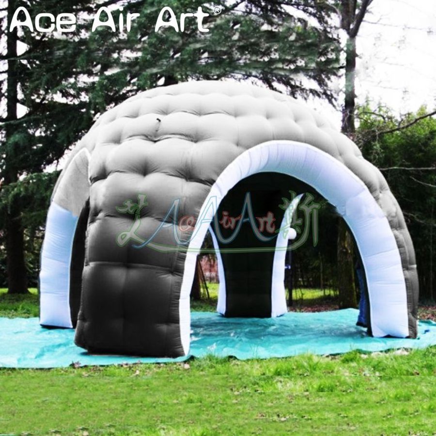 7m Diameter Black Inflatable Garage Cover Portable Canopy Igloo Dome Car Parking Tent for Motor Exhibitions