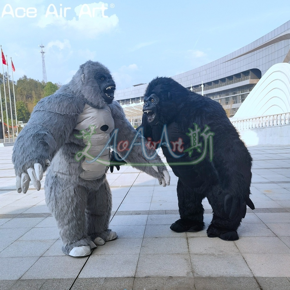 2.6mH Inflatable Gorilla Costume Plush Walking Cartoon Mascot for Advertising/Promotions or Outdoor Event