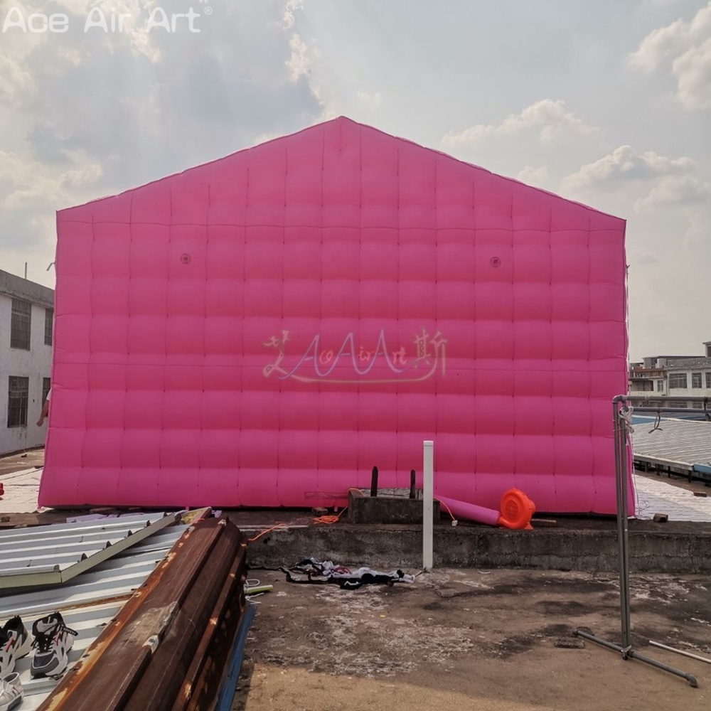 6x6x3.6mH or Customized Inflatable Nightclub Tent Pink Party Shed for Exhibition/Anniversary Celebration or Outdoor Advertising