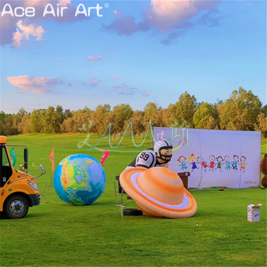 Custom Inflatable Astronaut and Moon Model and Giant Planets Mockup for Event Decoration or Attractions