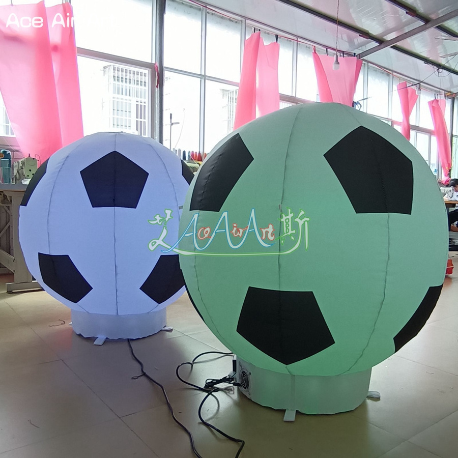 Giant Custom Inflatable Soccer Ball Model Inflatable Football With Led Light For Promotion