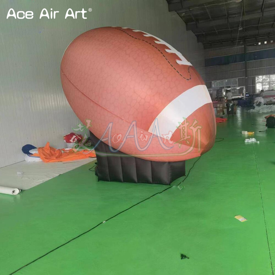 3mH Giant Inflatable Rugby Football Ball Model With Base   For Sports Events Advertising