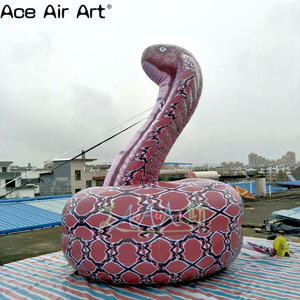 Real Giant Inflatable Snake Coiled Cobras Model for Zoo Display or Event Advertising