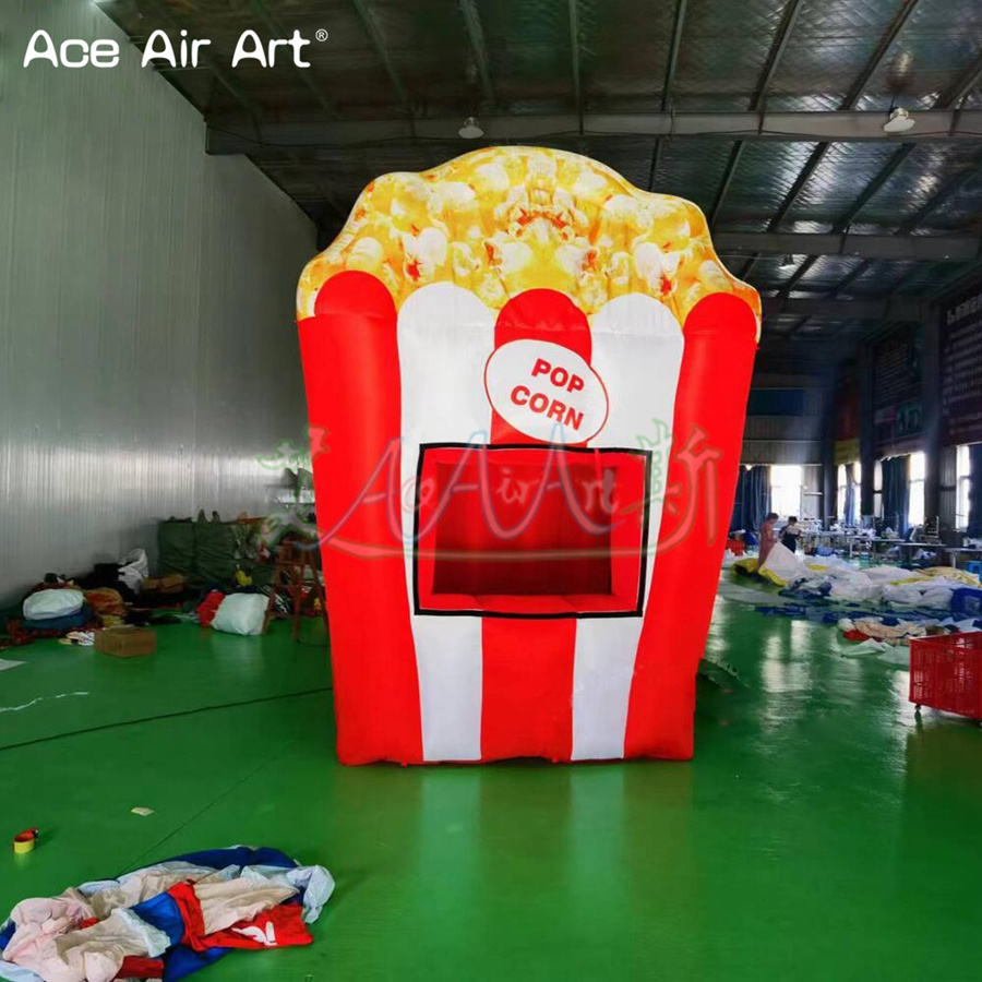 3mLx3mWx4mH Giant Inflatable Candy Floss Popcorn Stand Booth Carnival Shop Blow Up Concession Food Tents For Promotion