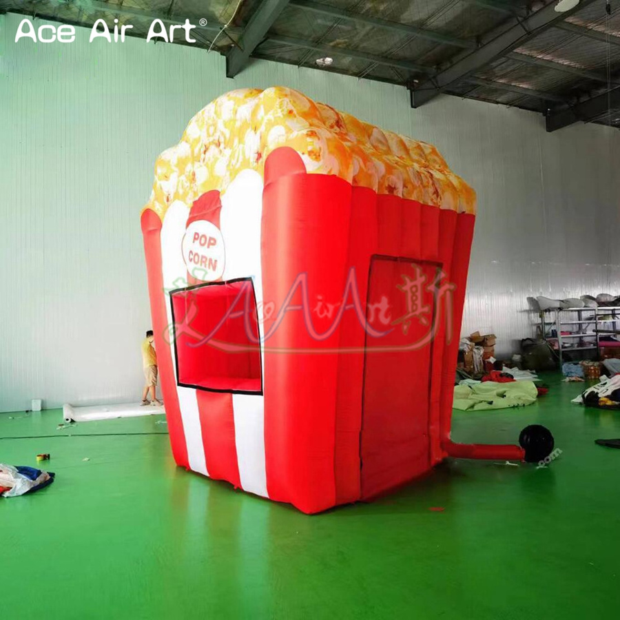 3mLx3mWx4mH Giant Inflatable Candy Floss Popcorn Stand Booth Carnival Shop Blow Up Concession Food Tents For Promotion