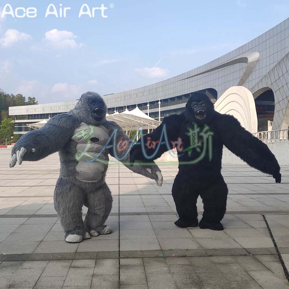 2.6mH Inflatable Gorilla Costume Plush Walking Cartoon Mascot for Advertising/Promotions or Outdoor Event