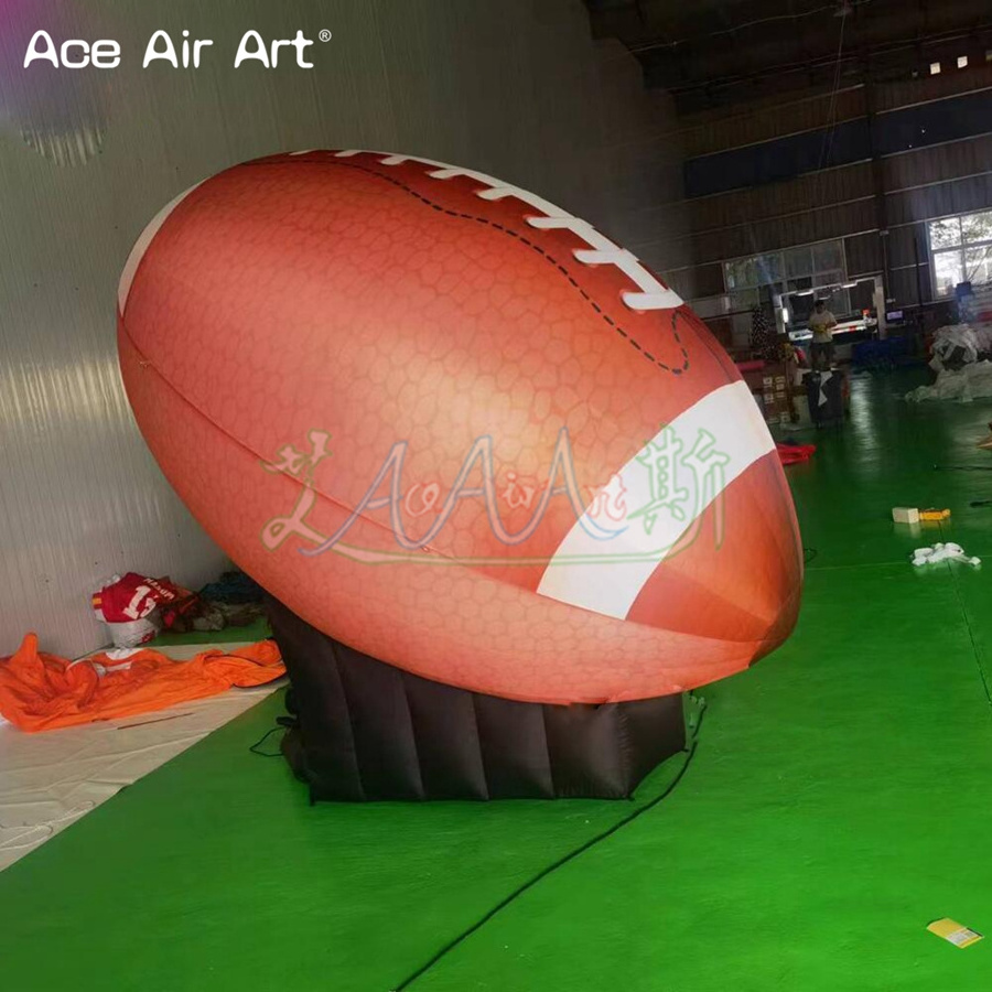 3mH Giant Inflatable Rugby Football Ball Model With Base   For Sports Events Advertising