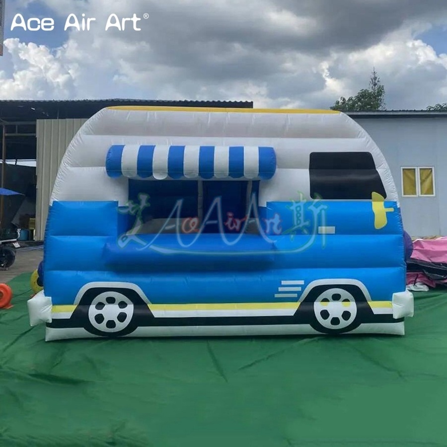 Portable Inflatable Ice Cream Booth Dining Car Tent Inflatable Food Truck for Advertising Promotion