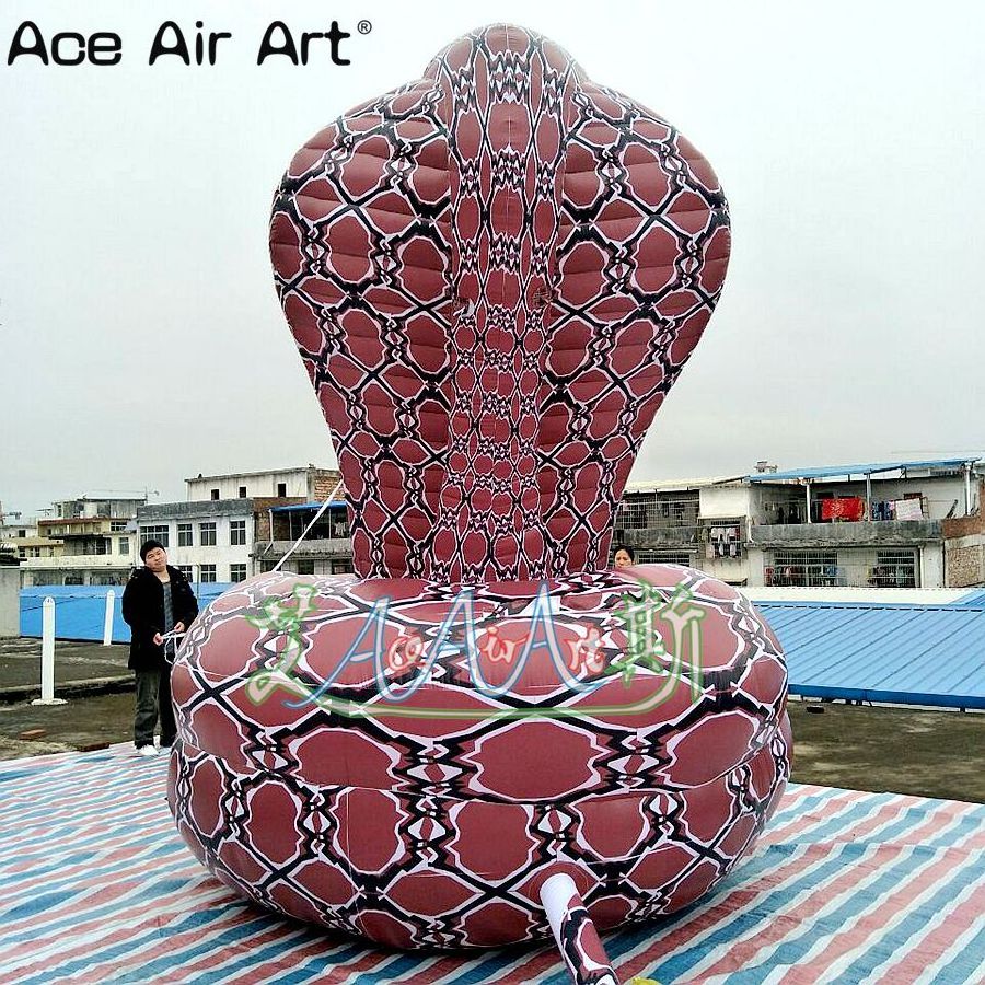 Real Giant Inflatable Snake Coiled Cobras Model for Zoo Display or Event Advertising