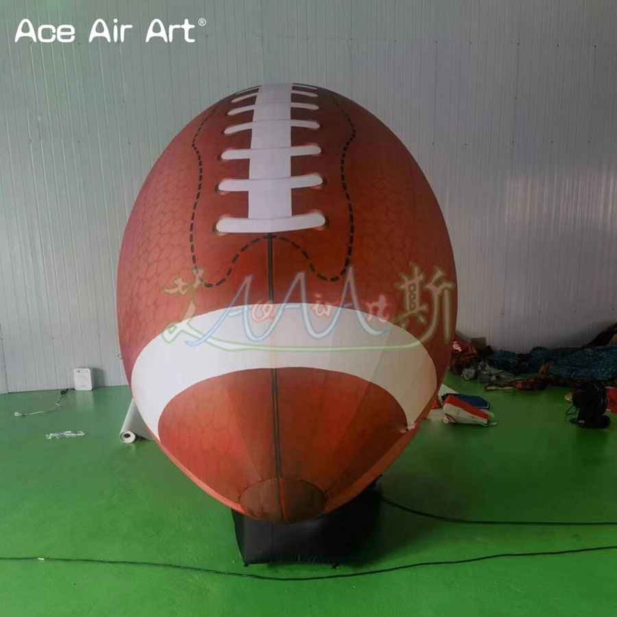 3mH Giant Inflatable Rugby Football Ball Model With Base   For Sports Events Advertising