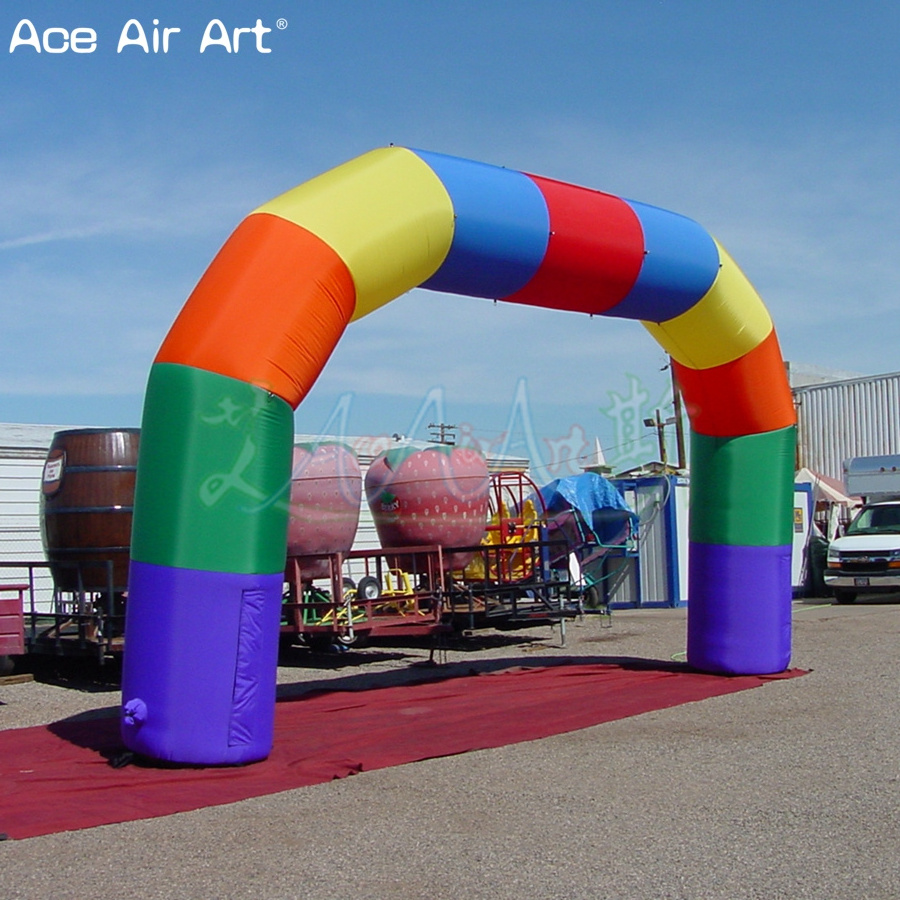 6mW Rainbow Inflatable Arch Entrance Inflatable Archway Inflatable Start Finish Line Racing Arch for Event Sports Gate